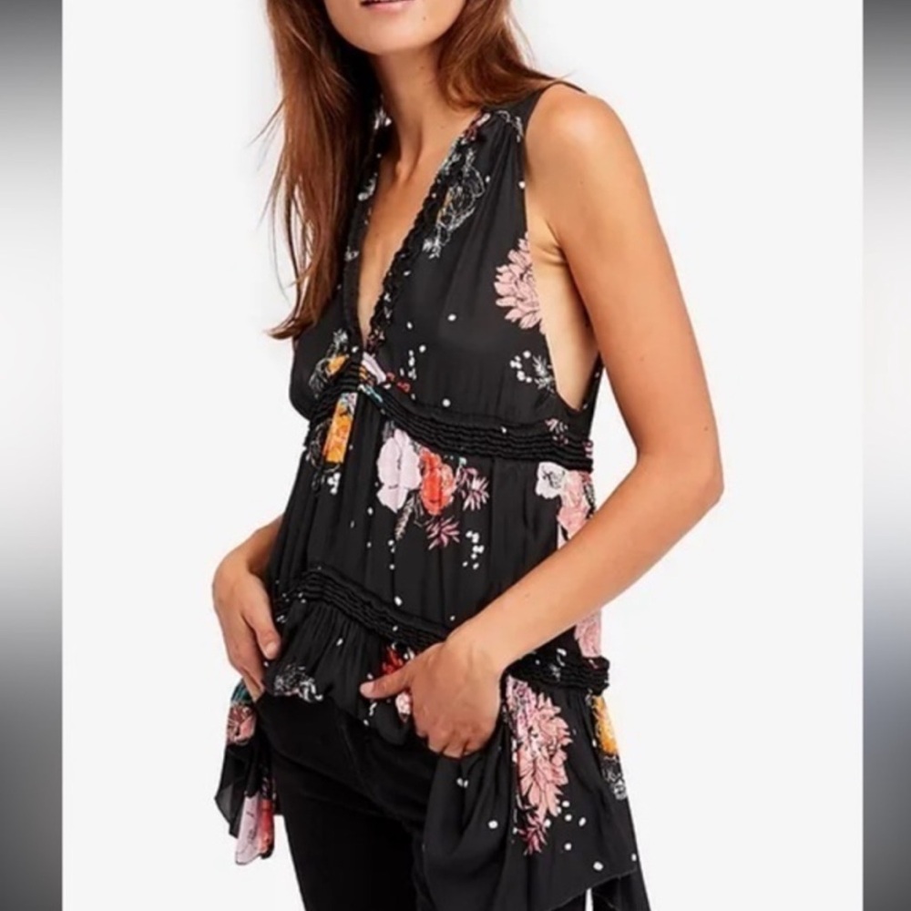 Free People Haze Tiered Floral Tunic Top